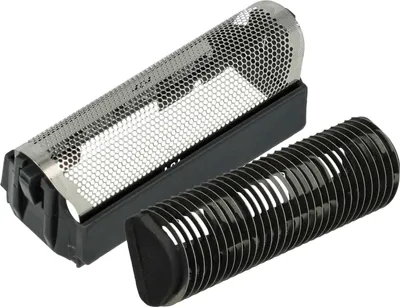 Produktbild von vhbw 1x Klingenblock, 1x Scherfolie mit Rahmen kompatibel mit Braun 3520, 3550, 3550CC, 3525, 3512, 5266, 5268 Rasierer - Kombipack Schwarz Silber