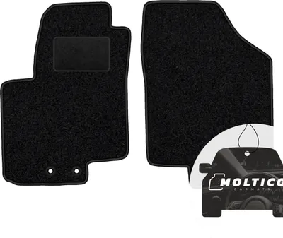Produktbild von moto-MOLTICO Vorne Fußmatten Auto Velours Autoteppiche Schwarz Automatten Set 2-teilig passend für Kia Venga Hyundai ix20