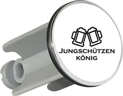 Produktbild von Huuraa Waschbeckenstöpsel Jungschützenkönig Schützenfest 4cm höhenverstellbar Abflussstopfen Geschenkidee