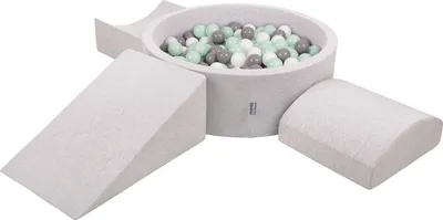 Produktbild von KiddyMoon Spielplatz Aus Schaumstoff Mit 300 Bälle 7cm Hindernisläufen Version 4 Rund Bällebad Mit Bunten Bällen Für Babys Und Kinder
