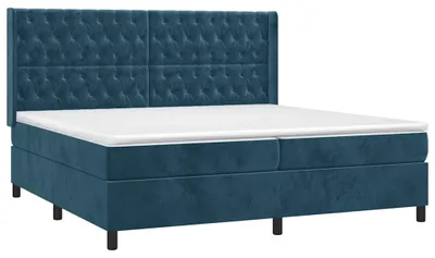 Produktbild von vidaXL Boxspringbett mit Matratze Dunkelblau 200x200 cm Samt