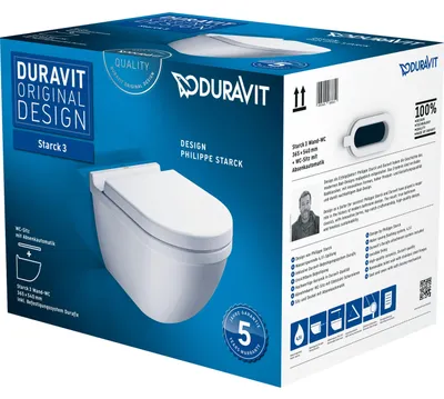 Produktbild von Duravit Starck 3 Wand-WC Set + WC-Sitz mit Absenkautomatik inkl. Befür, 1 Stk.