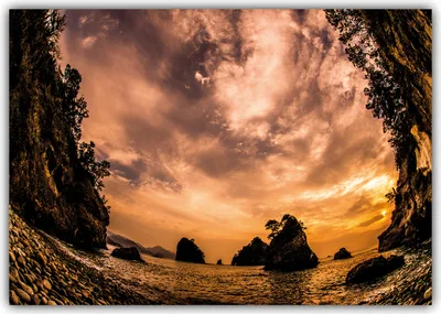 Produktbild von XXL Poster 100 x 70cm (F-242) Sonnenuntergang am Meer (Lieferung gerollt!)