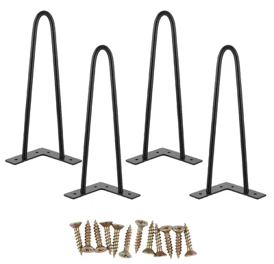 Metall-Tischbeine 30 cm, 4 Stück, schwarz, Haarnadelbeine
