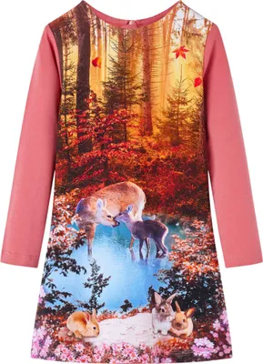 Produktbild von Kinderkleid mit Langen Ärmeln Altrosa 104