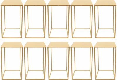 Produktbild von 10 kusů kovových stojanů na květiny 30x30x60cm Moderní čtvercová zlatá svatební dekorace Květinový sloup Stojan na květiny Stojan na rostliny Stojan na vázy