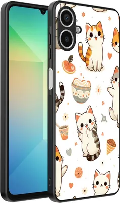 Produktbild von Smartphonica Handytasche Geeignet für Samsung Galaxy A06 mit Katzendruck - TPU Rückseite Abdeckung Fall Katze Design