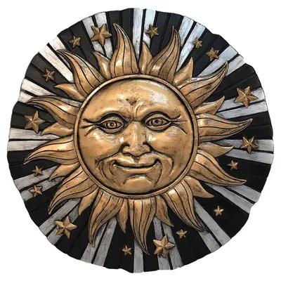 Produktbild von Gartendekoration Sonnengesicht, Trittstein für draußen und drinnen, Wanddekoration