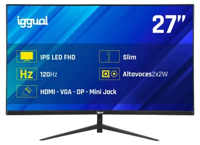 Obrázok produktu pre iggual IGG320914, 68,6 cm (27"), 1920 x 1080 px, Full HD, LED, 1 ms, Čierna