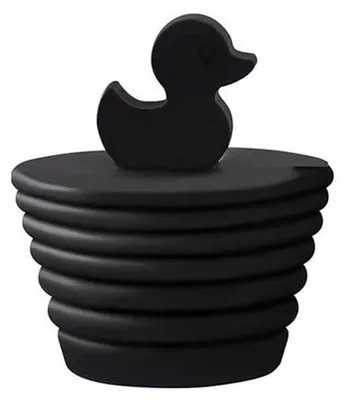 Produktbild von Silikon-Abflussstopfen in Entenform für Badewanne und Dusche, universeller Wasserstopper, verhindert Verstopfungen und Gerüche