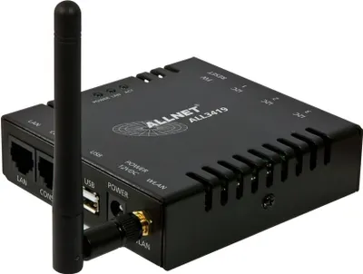 Produktbild von ALLNET MSR Zentrale ALL3419 inkl. 3 Sensor Ports & WLAN & Temperaturfühler ALL3006 für IP Gebäude Automation