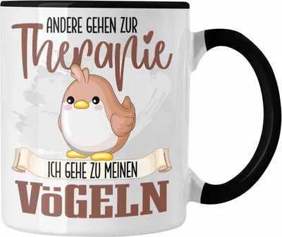 Produktbild von Trendation - Vogel Züchter Tasse Besitzer Geschenkidee Lustiger Spruch Vogel Liebhaber (Schwarz)