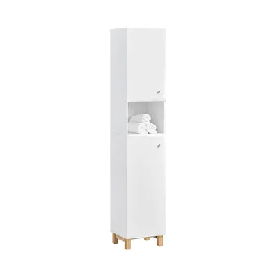 Produktbild von Badezimmerschrank mit Ablage, verstellbaren Böden, 34x170cm, MDF