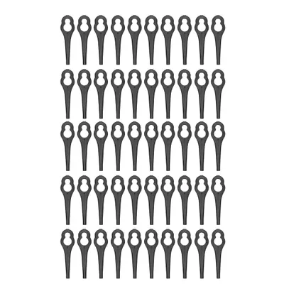 Imagen del producto de 50 cuchillas de plástico para cortacéspedes, repuestos para cortacéspedes, compatibles con modelos BOSCH ALM 28 y 30 ()