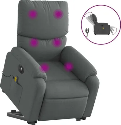 Obrázok produktu pre vidaXL Elektrické masážne kreslo so stojacou pomôckou tmavosivá látka
