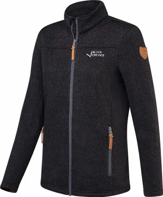 Obrázek produktu pro BLACK CREVICE - Dámská pletená fleecová bunda | Barva: černá | Velikost: 40