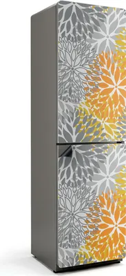 Zdjęcie produktu dla Geometryczny wzór roślinny - Magnetyczna osłona lodówki - Magnetyczna folia dekoracyjna do kuchni - Magnetyczna dekoracja lodówki - Samoprzylepna tablica magnetyczna - Folia magnetyczna na drzwi lodówki - 60x205 cm