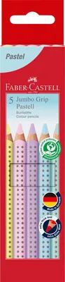 Produktbild von Buntstift Jumbo GRIP - 5 Farben Pastell sortiert. Packung mit 5 Stück