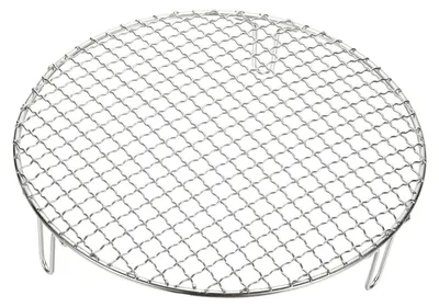Image de Elzusha - Grille de refroidissement ronde en acier inoxydable de 28 cm avec pieds - Pour grillades et cuisson à la vapeur