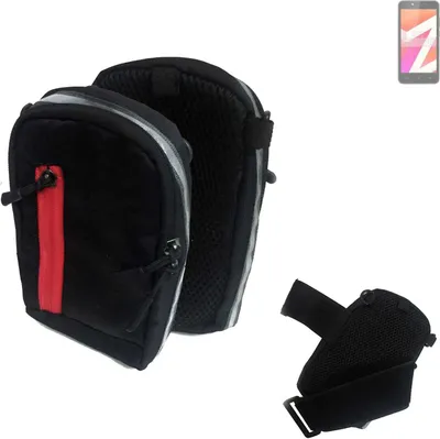 Produktbild von K-S-Trade Outdoor Gürteltasche Holster Umhängetasche kompatibel mit Lava Z1s schwarz Handy Tasche Case travelbag Schutz Hülle Handy Hülle