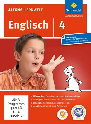 Produktbild von Alfons Lernwelt Lernsoftware Englisch 4. DVD-ROM für Windows 7 Vista XP und Mac OS X 10.5