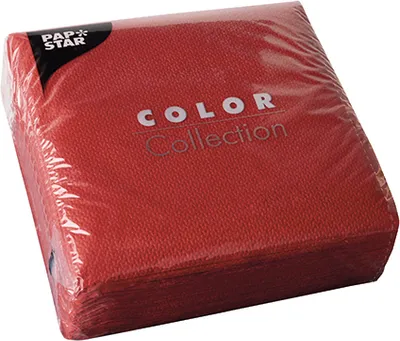 Produktbild von Papstar Prägeservietten rot 33 cm x 33 cm 1 lagig 100 Stück