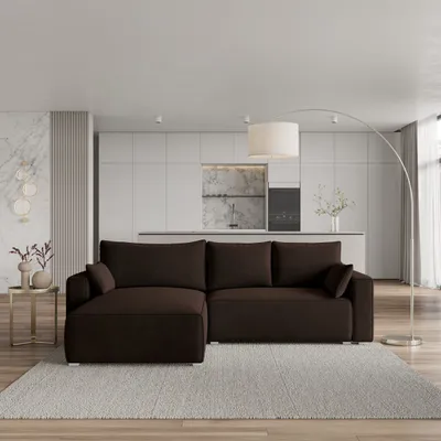 Produktbild von Masseno Ecksofa FORIL mit Schlaffunktion L-Form, Sofa mit Bettkasten, Wohnzimmersofa, Couch, Soffa, Bettsofa, Couchgarnitur- Braun, MONOLITH 29