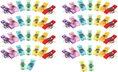 Productafbeelding van Stoffen Clips - Naaiklemmen Wonderclips - Veilig Naaien - Geen Scherpe Pinnen - 60 Stuks - Neonkleuren