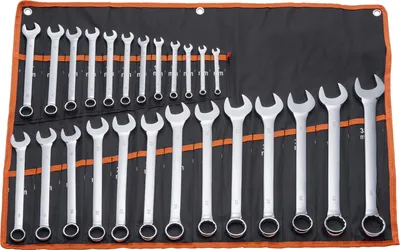 Produktbild von SucceBuy-Maulschlüsselsatz, 25-teilig, metrisch, 6 mm bis 32 mm, mit Rolltasche, geeignet für verschiedene Aufgaben wie Autoreparaturen, mechanische Wartung und Reparaturen im Haushalt.