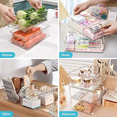 Immagine prodotto di Set di contenitori per frigorifero, 10 pezzi, trasparenti, impilabili, senza BPA, ideali per la cucina