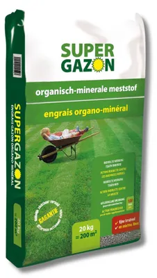 Produktbild von BSI Rasendünger 20 kg für 200m² - Super Lawn 3-in-1 - Mischung aus mineralischen und organischen Nährstoffen - Mit Magnesium-, Eisen- und Kalziumstickstoff - Indirekte Wirkung gegen Unkraut und Moos