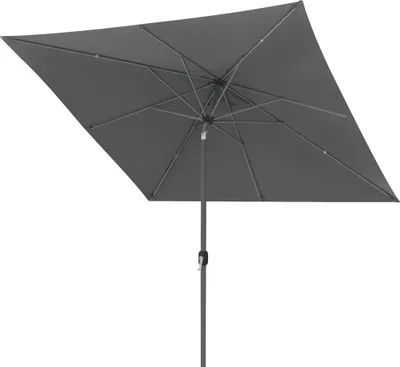 Produktbild von Sonnenschirm 3x3m quadratisch grau Garten Balkon knickbar mit Kurbel UV-Schutz Gestell anthrazit paramondo interpara