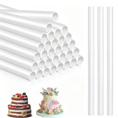 30 Tortenstützen 30 cm, Kunststoff, weiß, für mehrstöckige Torten