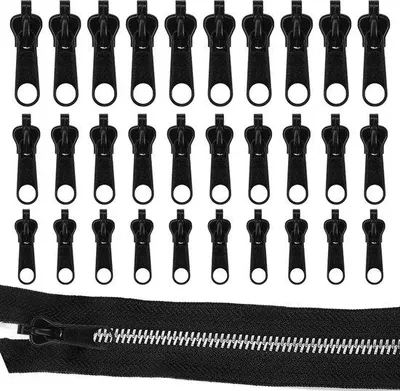 Image de Kit de réparation pour fermetures à glissière - vêtements, vestes, portefeuilles - crochets de fermeture à glissière.