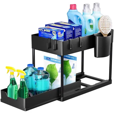 Imagen del producto de Estante de almacenamiento para debajo del fregadero - 2 niveles - 40 x 22 x 33,5 cm -