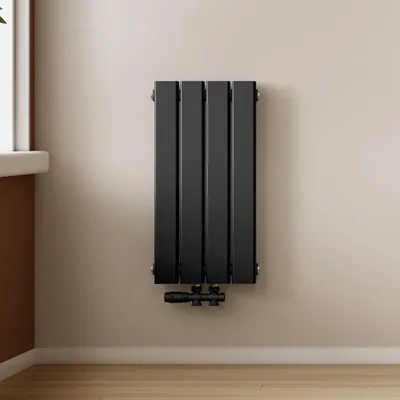 Produktbild von EMKE Heizkörper Flach 60 x 30,4 cm Doppellagig 384 W Schwarz Design Paneelheizkörper