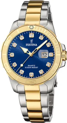 Produktbild von Festina Damen Uhr Casual Edelstahl Armbanduhr silber gold UF20504/3