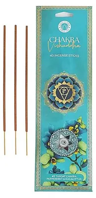 Image de Encens Vishuddha Chakra menthe poivrée et eucalyptus-paquet de 6 pièces-40 bâtons