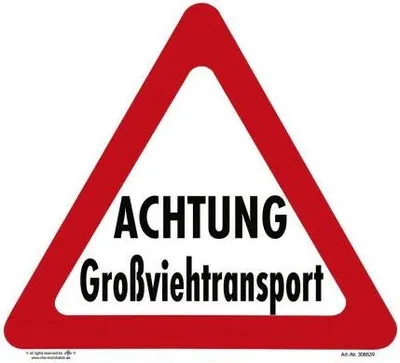 Produktbild von Schild Kunststoffschild - ACHTUNG Großviehtransport - 308539 Gr. ca. 32 x 28cm (308539)