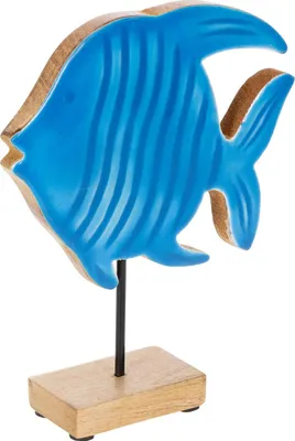 Produktbild von Maritime Holzfigur Fisch Handgefertigte Dekoration für Wohnzimmer
