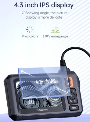 Produktbild von INSKAM 1080P Endoskopkamera 5 Meter Kabel: Autoinspektionskamera mit 4,3 Zoll Display & 8 mm Objektiv IP67 LED Beleuchtung