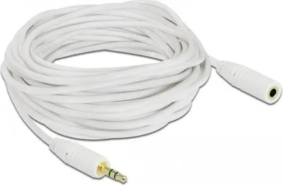 Produktbild von Klinkenverlängerungskabel 3,5 mm 3-Pin Stecker/Buchse 5m Weiß