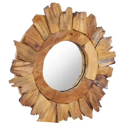 Produktbild von vidaXL Wandspiegel 40 cm Teak Rund