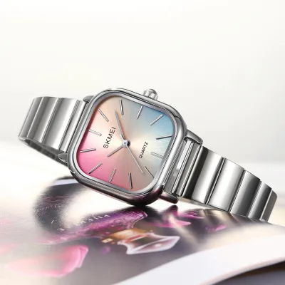 Produktbild von SKMEI Damenuhr Luxus Damenuhr Quarz Armbanduhr 3ATM Wasserdicht Edelstahl Uhrenarmband