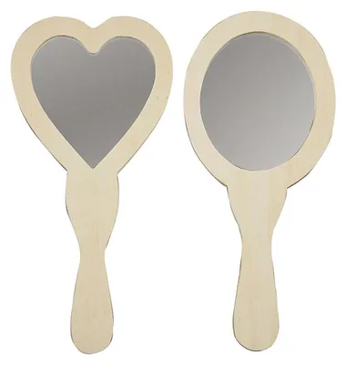 Image de Versier je Houten Miroir à main, 2pcs. 25cm