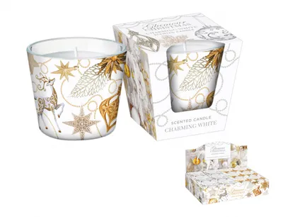 Obrázek produktu pro Svíčka ve skle GLAMOUR CHRISTMAS - CHARMING WHITE 115g