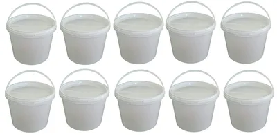 Produktbild von SILPLAST Eimer mit Deckel 3L x 10 Kunststoffeimer 3 Liter lebensmittelecht stapelbar Plastikeimer leer Weiß
