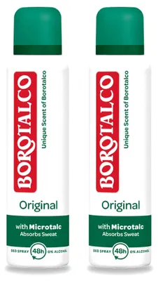 Productafbeelding van 2 x Borotalco Deodorant Spray Original Active Crystal, 150 ml - Voordeelverpakking - 2 stuks