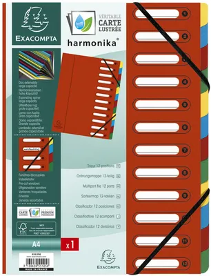Produktbild von EXACOMPTA Ordnungsmappe DIN A4 Karton 12 Fächer rot
