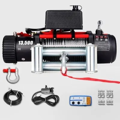 Produktbild von VEVOR Elektrische Seilwinde zur Bergung, 12 V, 6125 kg, elektrische LKW-Winde mit Griff und kabelloser Fernbedienung, 6125 kg elektrische LKW-Winde mit 28 m starkem Stahlkabel